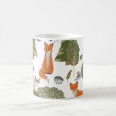 Waldtiere: Füchse, Vogelmuster Kaffeetasse (Mittel)