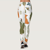 Waldtiere: Füchse, Vogelmuster Leggings (Rückseite)