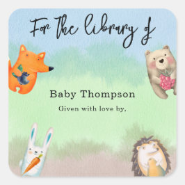 Waldtiere - für die Bibliothek Quadratischer Aufkleber