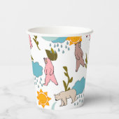 Waldtiere - Futtermittel und Party für Bären Pappbecher (Rückseite)