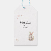 Waldtiere Geburtstag Bär Fuchs Hase Rosa Geschenkanhänger (Rückseite)