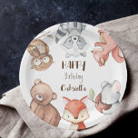 Waldtiere Geburtstag personalisiert Pappteller<br><div class="desc">Waldtiere Geburtstagsparty personalisierter Name Party Papier Teller.</div>