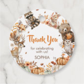 Waldtiere - Geburtstagsparty Geschenkanhänger (Vorderseite)