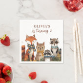 Waldtiere Geburtstagsparty rustikal Serviette (Beispiel)