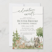 Waldtiere Geburtstagsparty Woodsy Einladung (Vorderseite)