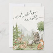 Waldtiere Geburtstagsparty Woodsy Einladung (Rückseite)