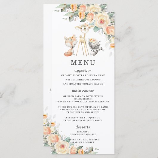 Waldtiere Gelbe Blumengrün Dusche Programm (Vorne/Hinten)