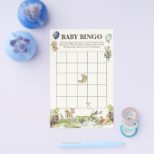 Waldtiere Gender Neutral Baby Bingo Game Flyer (Einzeln)