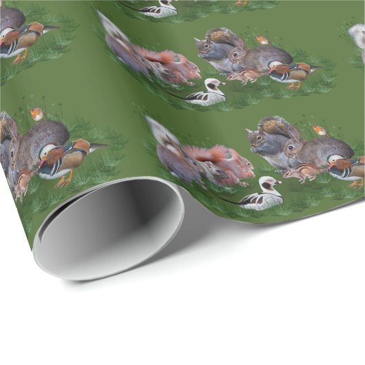 Waldtiere Geschenkpapier (Rolleneckpunkt)
