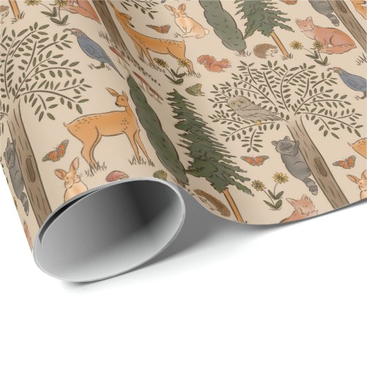 Waldtiere Geschenkpapier (Rolleneckpunkt)