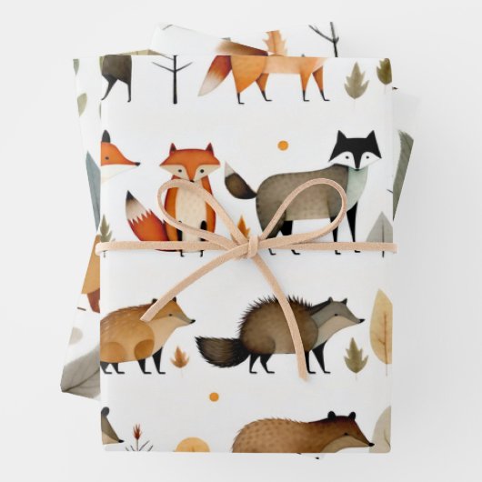 Waldtiere Geschenkpapier Set (Beispiel)