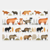 Waldtiere Geschenkpapier Set (Vorderseite)