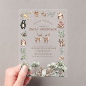 Waldtiere Geschlecht neutrale Babydusche Acryleinladungen (Insitu (Handheld))