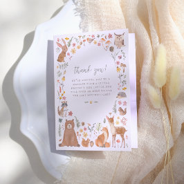 Waldtiere Geschlecht neutrale Babydusche Dankeskarte