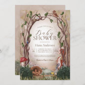 Waldtiere Geschlecht neutrale Babydusche Einladung (Vorne/Hinten)