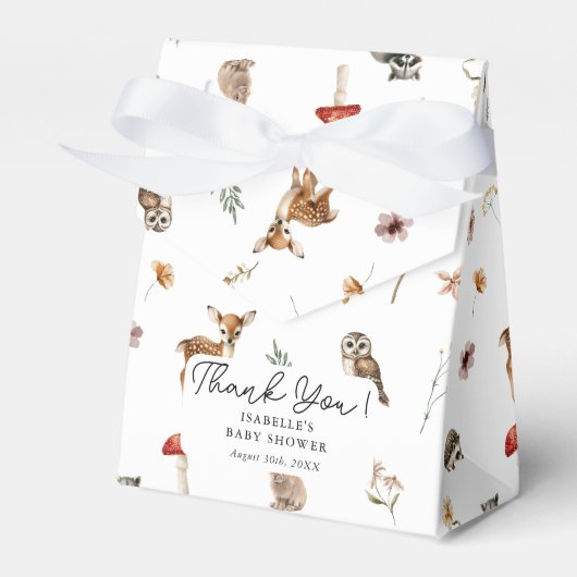 Waldtiere Geschlecht neutrale Babydusche Geschenkschachtel (Vorderseite)