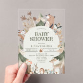 Waldtiere geschlechtsneutral rustikale Babydusche Acryleinladungen (Insitu (Handheld))