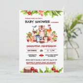 Waldtiere Geschlechtsneutrale Babydusche Einladung (Stehend Vorderseite)