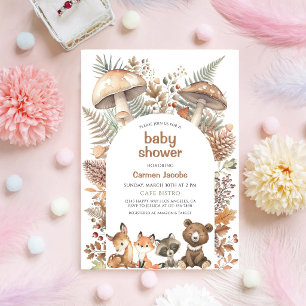 Waldtiere Geschlechtsneutrale Babyparty Einladung