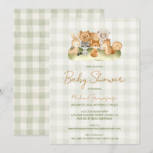 Waldtiere Gingham-Baby-Party