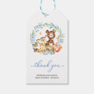 Waldtiere Grün Baby Shower Danke Geschenkanhänger