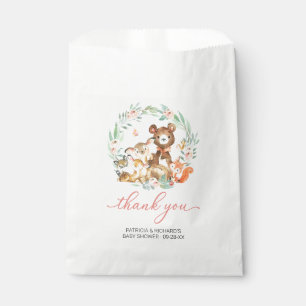 Waldtiere Grün Babyparty Dankeschön Geschenktütchen
