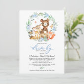 Waldtiere Grünantrieb mit Babydusche Einladung (Stehend Vorderseite)