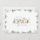 Waldtiere Grünantrieb mit Babydusche Einladung (Rückseite)