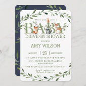 Waldtiere Grünantrieb mit Babydusche Einladung (Vorne/Hinten)