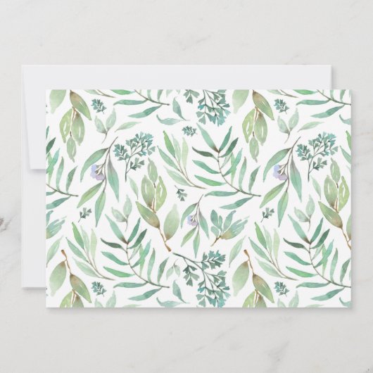 Waldtiere Grünantrieb mit Babydusche Einladung (Rückseite)