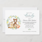 Waldtiere Grünantrieb mit Babydusche Einladung (Vorderseite)