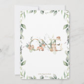 Waldtiere Grüne 1. Geburtstagskinder Einladung (Rückseite)