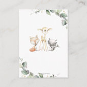 Waldtiere Grünkleider-Windeln-Raffle Begleitkarte (Rückseite)