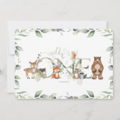 Waldtiere Grünpflanzen 1. Geburtstag Wild 1 in Einladung (Rückseite)