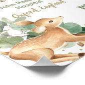 Waldtiere Grünpflanzen Baby Birth Print Stats Poster (Ecke)