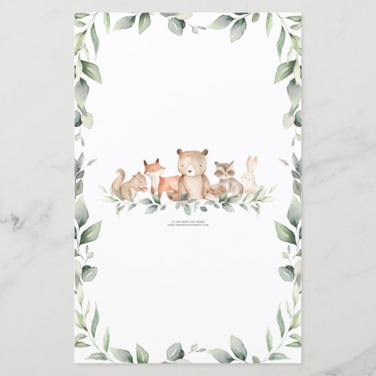 Waldtiere Grünpflanzen Baby Word Scramble Game (Rückseite)