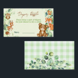 Waldtiere Grünpflanzen Eukalyptus Diaper Raffle Begleitkarte<br><div class="desc">In meiner Kollektion oder in anderen modernen Themen zum Thema Babydusche und Geburtstag findest du das passende Angebot in meinem Shop. Wenn Sie nach etwas ungewöhnlichem suchen,  können Sie uns einfach eine Nachricht schicken</div>