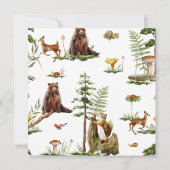 Waldtiere Grünpflanzen Junge Dusche Einladung (Rückseite)