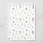 Waldtiere Grünpflanzen Junge Dusche Einladung (Rückseite)