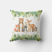 Waldtiere Grünpflanzen Kinder Kinderzimmer Zimmerd Kissen (Rückseite)