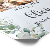 Waldtiere Grünpflanzen Kinderdusche Begrüßung Poster (Ecke)