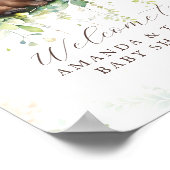 Waldtiere Grünpflanzen Kinderdusche Begrüßung Poster (Ecke)