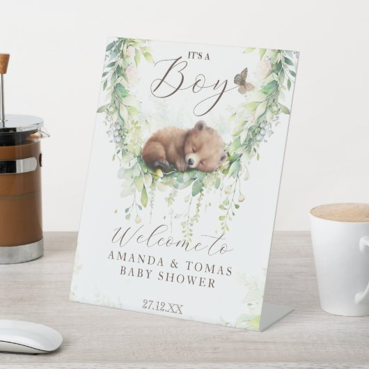 Waldtiere Grünpflanzen Kinderdusche Begrüßung Sockelschild (In SItu)