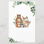 Waldtiere Grünpflanzen Kinderdusche Bingo Spiel (Rückseite)