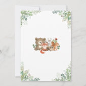 Waldtiere Grünpflanzen Kinderdusche Einladung (Rückseite)