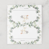 Waldtiere Grünpflanzen Kinderdusche Geburtstag Platzkarte (Außenseite Aufgefaltet)