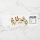 Waldtiere Grünpflanzen Kinderdusche Geburtstag Wasserflaschenetikett (Einzelnes Label)