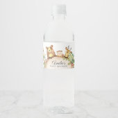 Waldtiere Grünpflanzen Kinderdusche Geburtstag Wasserflaschenetikett (Vorderseite)