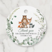 Waldtiere Grünpflanzen Kinderdusche Geschenkanhänger (Rückseite)