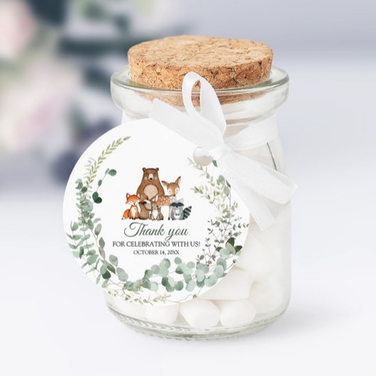 Waldtiere Grünpflanzen Kinderdusche Geschenkanhänger